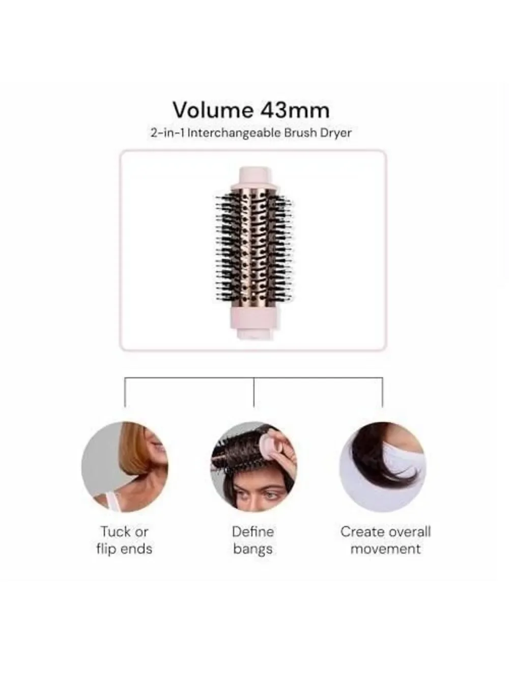 L'ANGE Hair Multi-Volume Series | 2-1 Interchangeable Dryer Brush ( Round 43mm)
